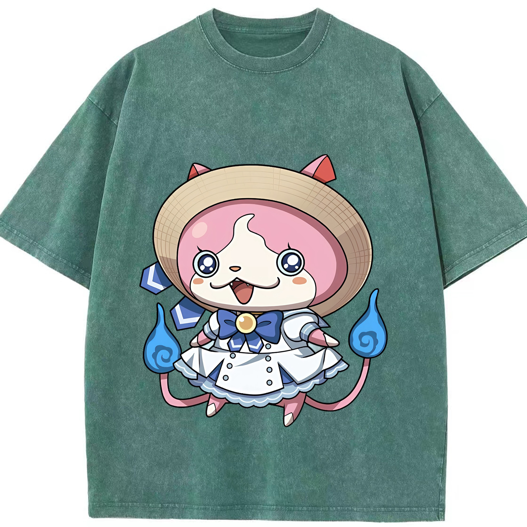 （画像用） 妖怪ウォッチ Yo-kai Watch 綿100% ヴィンテージ風 半袖Tシャツ（フロントプリント）